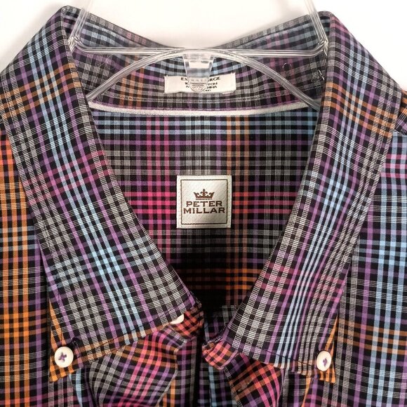 Peter Millar Plaid Long Sleeve Dress Shirt Men’s XL Classic Fit Cotton - Picture 5 of 5